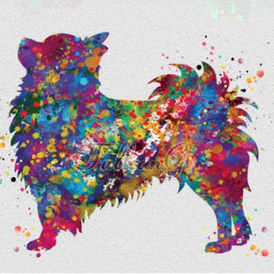 Fluffy Chihuahua Diamond Art DIY Craft Kit 25 x 20cm Round Drill
