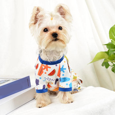 Chihuahua or Small Dog Pyjamas Onesie Style Blue Surf Boards