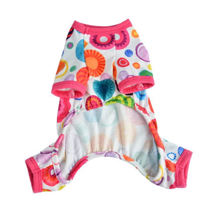 Chihuahua or Small Dog Pyjamas Onesie Style Hot Pink Retro Florals