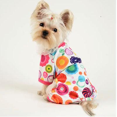Chihuahua or Small Dog Pyjamas Onesie Style Hot Pink Retro Florals