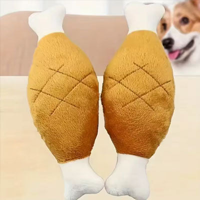 Chicken Drumstick Chihuahua or Small Dog PlushToy with Squeaker - My Chi and Me