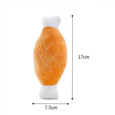 Chicken Drumstick Chihuahua or Small Dog PlushToy with Squeaker