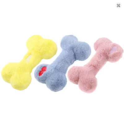 Cuddle Bone Small Dog Plush Bone Toy with Squeaker