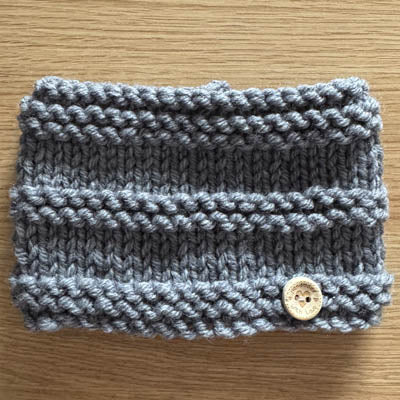 Dark Grey Chunky Hand Knit Snood for Chihuahua or Small Dog