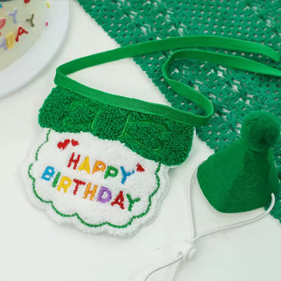 Happy Birthday Party Hat & Bib Set for Small Dogs 7 Colours