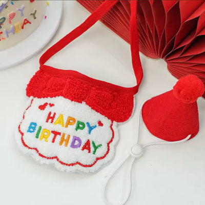 Happy Birthday Party Hat & Bib Set for Small Dogs 7 Colours