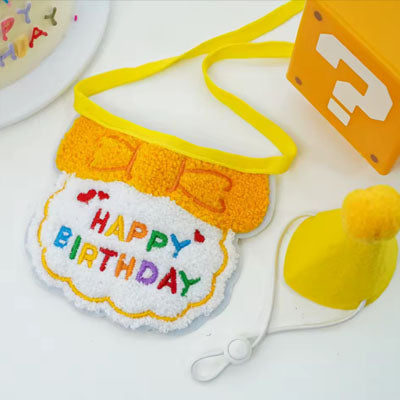 Happy Birthday Party Hat & Bib Set for Small Dogs 7 Colours