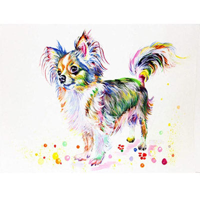 Long Coat Chihuahua Diamond Art DIY Craft Kit 25 x 20cm Round Drill