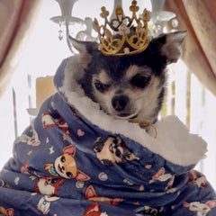 Chihuahua Print Denim Blue Soft Cosy Fleece Blanket by My Chi and Me