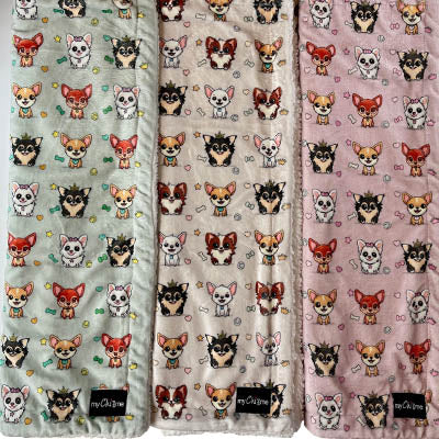 Chihuahua Print Willow Soft Cosy Fleece Blanket by My Chi and Me
