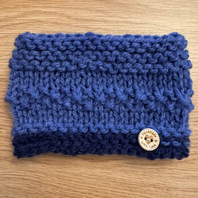 Soft Mid Blue and Navy Fine Knit Snood for Chihuahua or Small Dog Medium Large