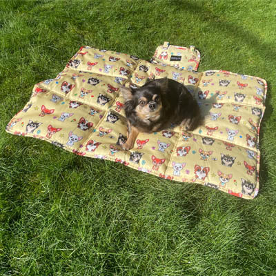 Roll and Go Signature Collection Beach Padded Chihuahua Print Travel Mat by My Chi and Me