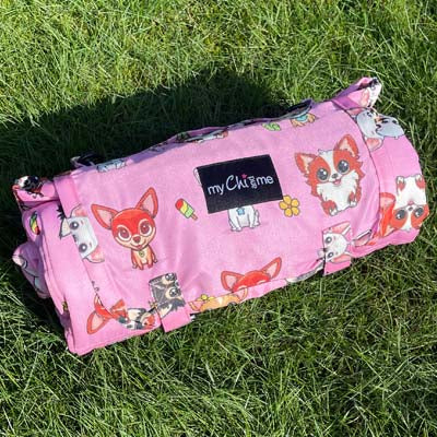 Roll and Go Signature Collection Padded Chihuahua Print Travel Mat by My Chi and Me
