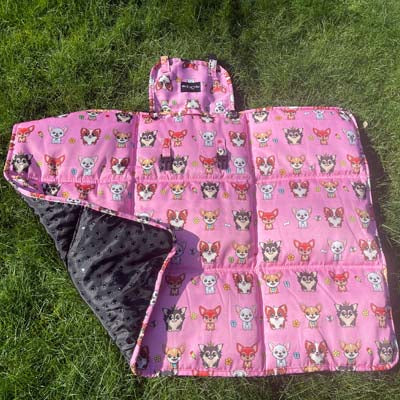 Roll and Go Signature Collection Padded Chihuahua Print Travel Mat by My Chi and Me