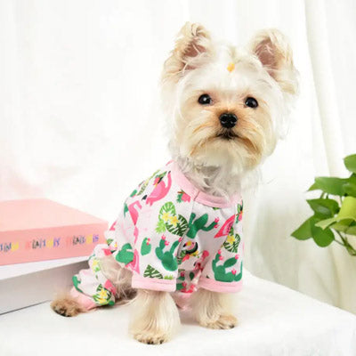 Chihuahua or Small Dog Pyjamas Onesie Style Pink Flamingo