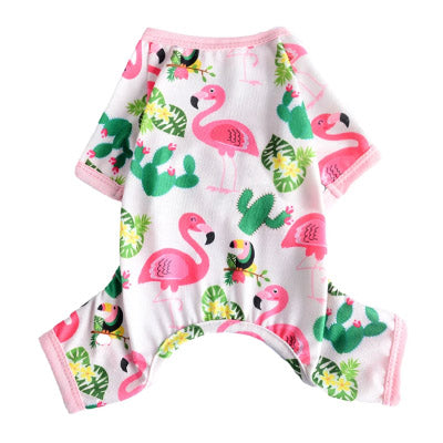 Chihuahua or Small Dog Pyjamas Onesie Style Pink Flamingo