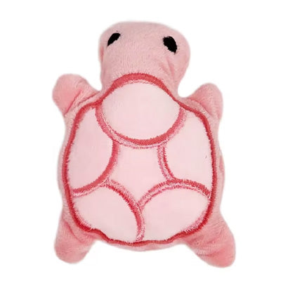 Turtle Small Dog Plush Toy with Squeaker Pink