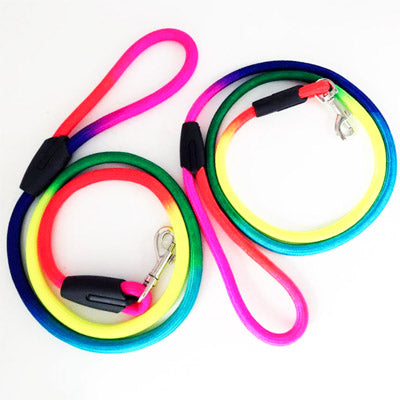 Rainbow Weave Pride Dog Lead 0.8cm Cord 1.2 Metres Long