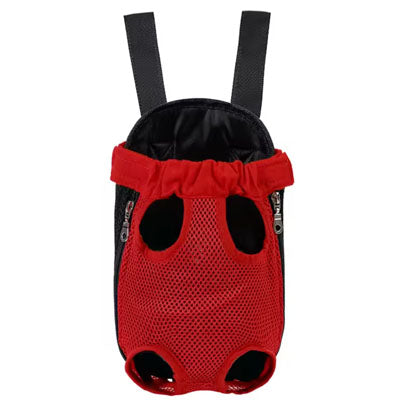 Front Facing Small Dog Puppy Carrier Legs Out Red