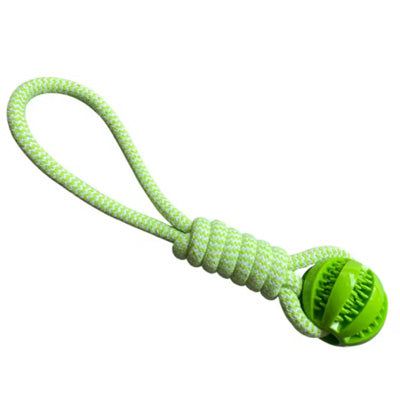 3 in 1 Super Strong Orange Blue or Green Rope Handle Dog Toy Treat Tug and Throw