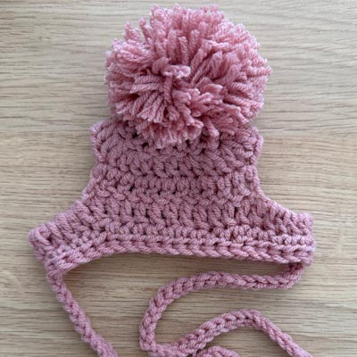 Handmade Chihuahua or Small Dog Pom Pom Hat Rose Pink Small