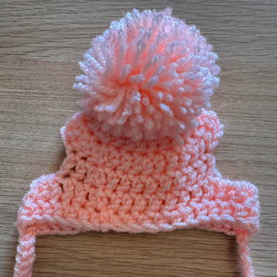 Handmade Chihuahua or Small Dog Pom Pom Hat Soft Orange