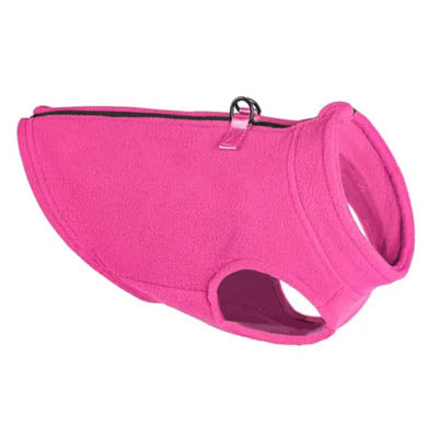 Step In Zipped Chihuahua or Small Dog Fleece Jumper with D Rings For Leash Pink Wide Fit