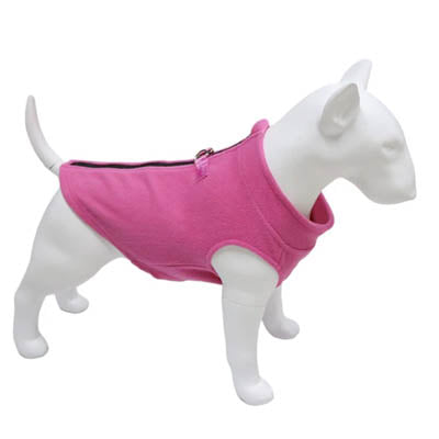 Step In Zipped Chihuahua or Small Dog Fleece Jumper with D Rings For Leash Pink