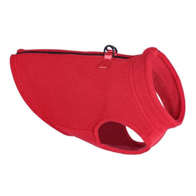 Step In Zipped Chihuahua or Small Dog Fleece Jumper with D Rings For Leash Red