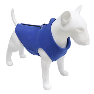Step In Zipped Chihuahua or Small Dog Fleece Jumper with D Rings For Leash Blue Wide Fit