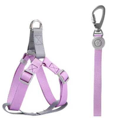 Tiny Trainer Chihuahua Puppy XXXS Harness Lead Set Pastel Lilac Premium Webbing