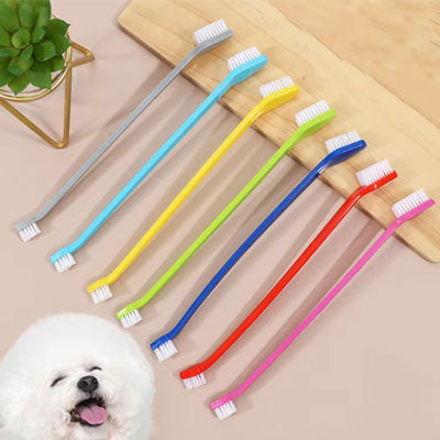 Dual head Soft Nylon Bristle Dog or Small Pet Toothbrush
