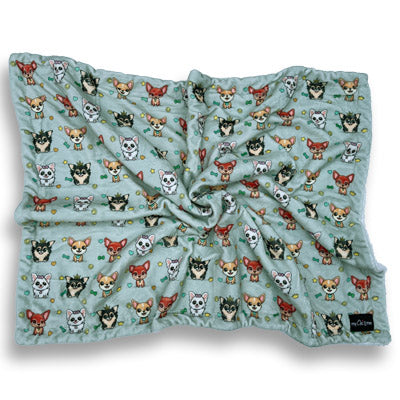Chihuahua Print Willow Soft Cosy Fleece Blanket by My Chi and Me