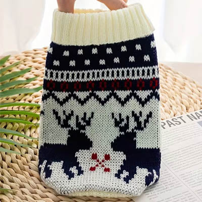 White Fair Isle Jumper Chihuahua or Small Dog
