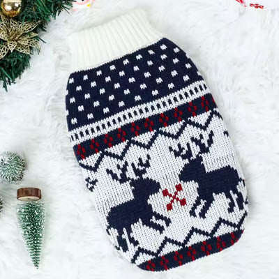 White Fair Isle Jumper Chihuahua or Small Dog