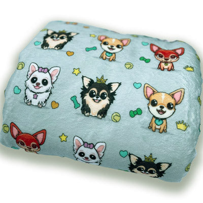Chihuahua Print Willow Soft Cosy Fleece Blanket by My Chi and Me