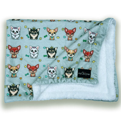 Chihuahua Print Willow Soft Cosy Fleece Blanket by My Chi and Me