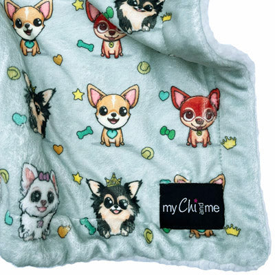 Chihuahua Print Willow Soft Cosy Fleece Blanket by My Chi and Me