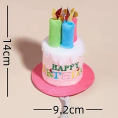 Small Birthday Hat for Chihuahua Puppy or Small Dog Pink