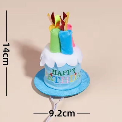Small Birthday Hat for Chihuahua Puppy or Small Dog Blue