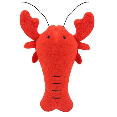 Lobster Small Dog Plush Toy with Squeaker Red