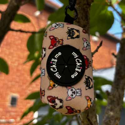Stone Chihuahua Print Exclusive Designer Poop Bag Holder by My Chi and Me