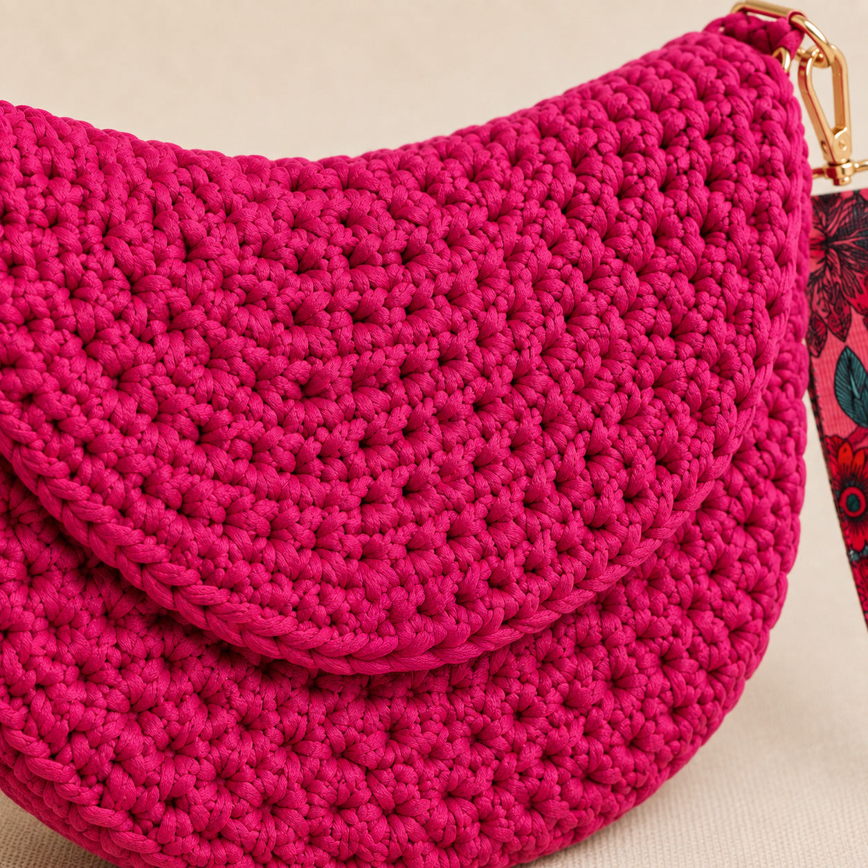 Berry Crush Handmade Crochet Dog Walking Bag