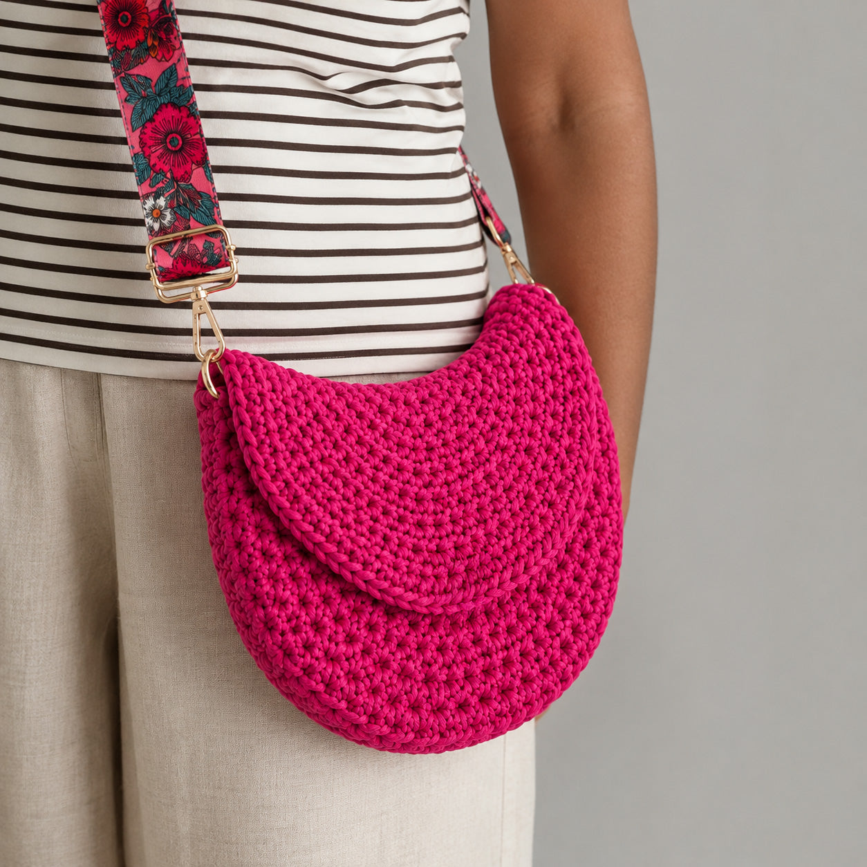 Berry Crush Handmade Crochet Dog Walking Bag
