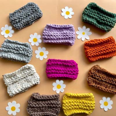 Platinum Grey Chunky Handy Knit Snood for Chihuahua or Small Dog