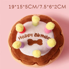 Small Dog Birthday Cake Toy with Coloured Candles
