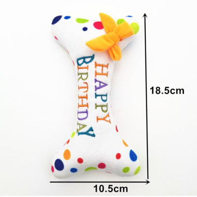Birthday Bone Dog Squeaky Toy Small