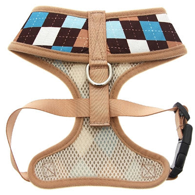 Argyle Brown Blue and Aqua Harness by Urban Pup - My Chi and Me