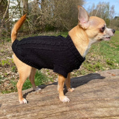 Small Dog Soft Cable Jumper Black 7 Sizes