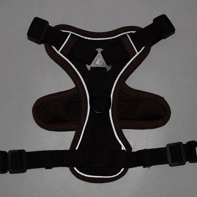Tough 4 Point Adjustable Slipover Treks & Trails Action Harness Lead Set Chocolate reflective